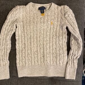 Polo by Ralph Lauren Girl’s Gray Cable Knit Sweater- size 8-10